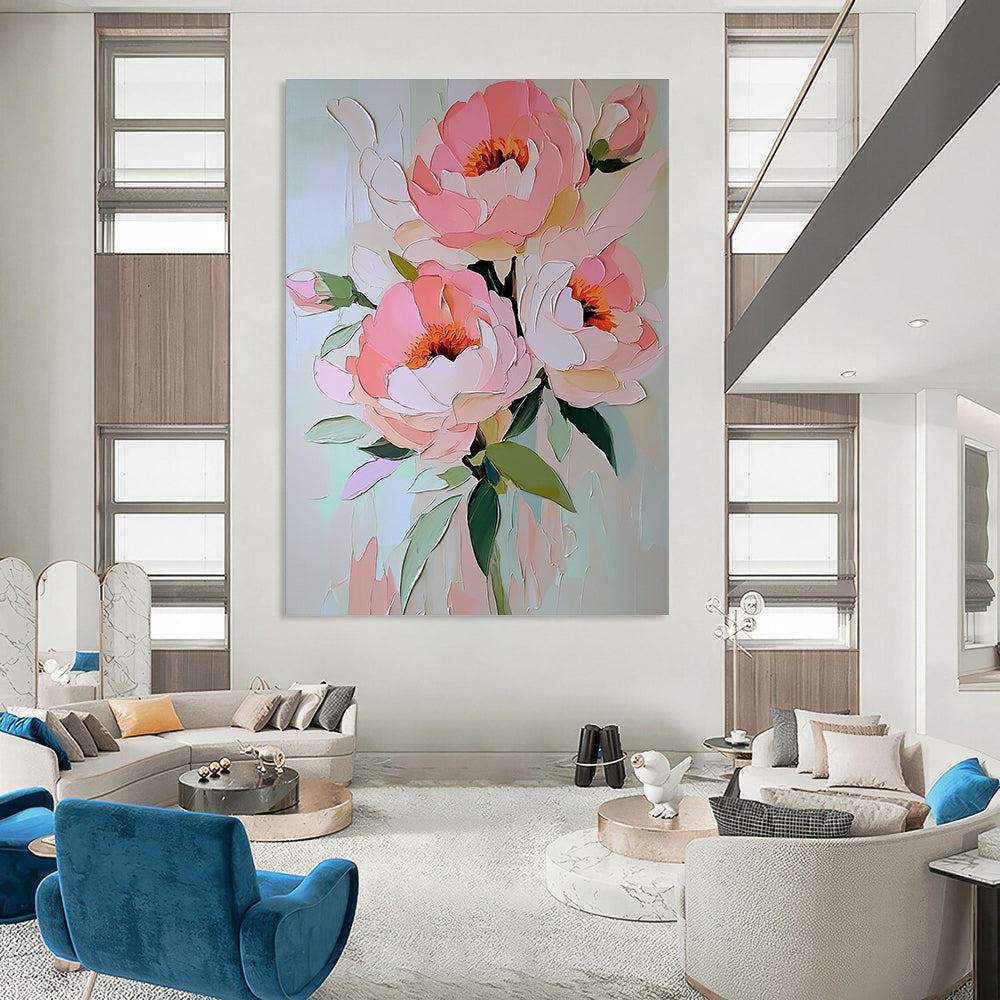 Pink Flower Bouquet 2 Art for Botanical Wedding Venue & Charming Home Bedroom STSC1413