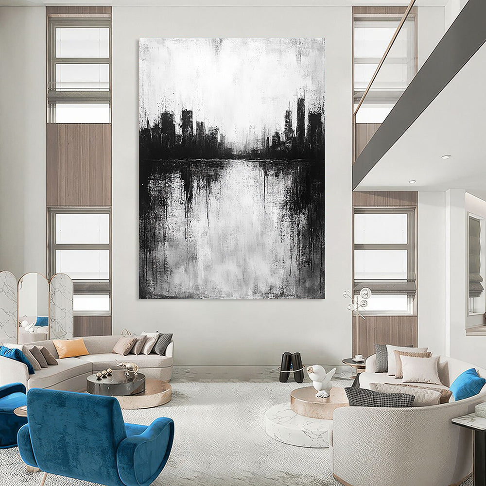 Monochrome City Reflection for Thoughtful Library & Industrial - Style Loft STSC215