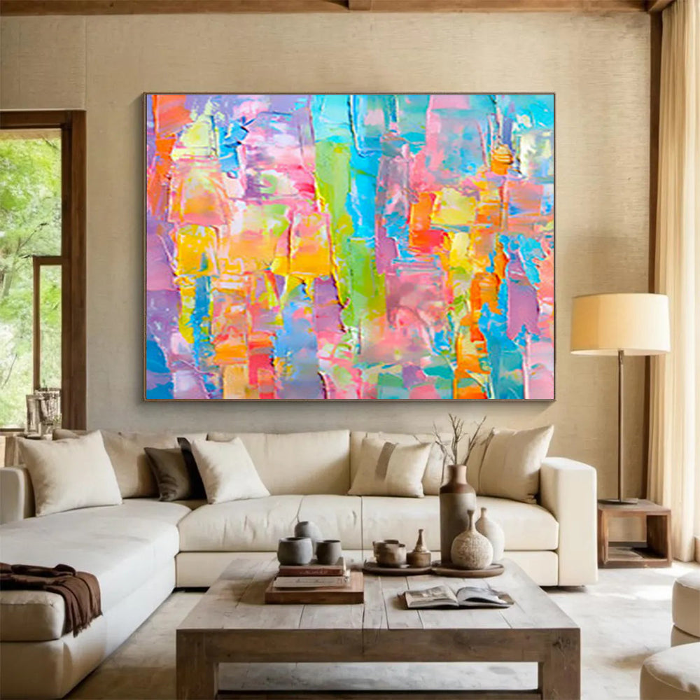 Colorful Block Abstract Art for Lively Kitchen DLZ2765