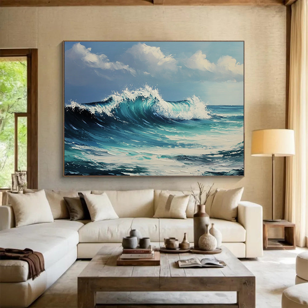 Energetic Seascape Art for Nautical Office & Beachfront Bar SC602