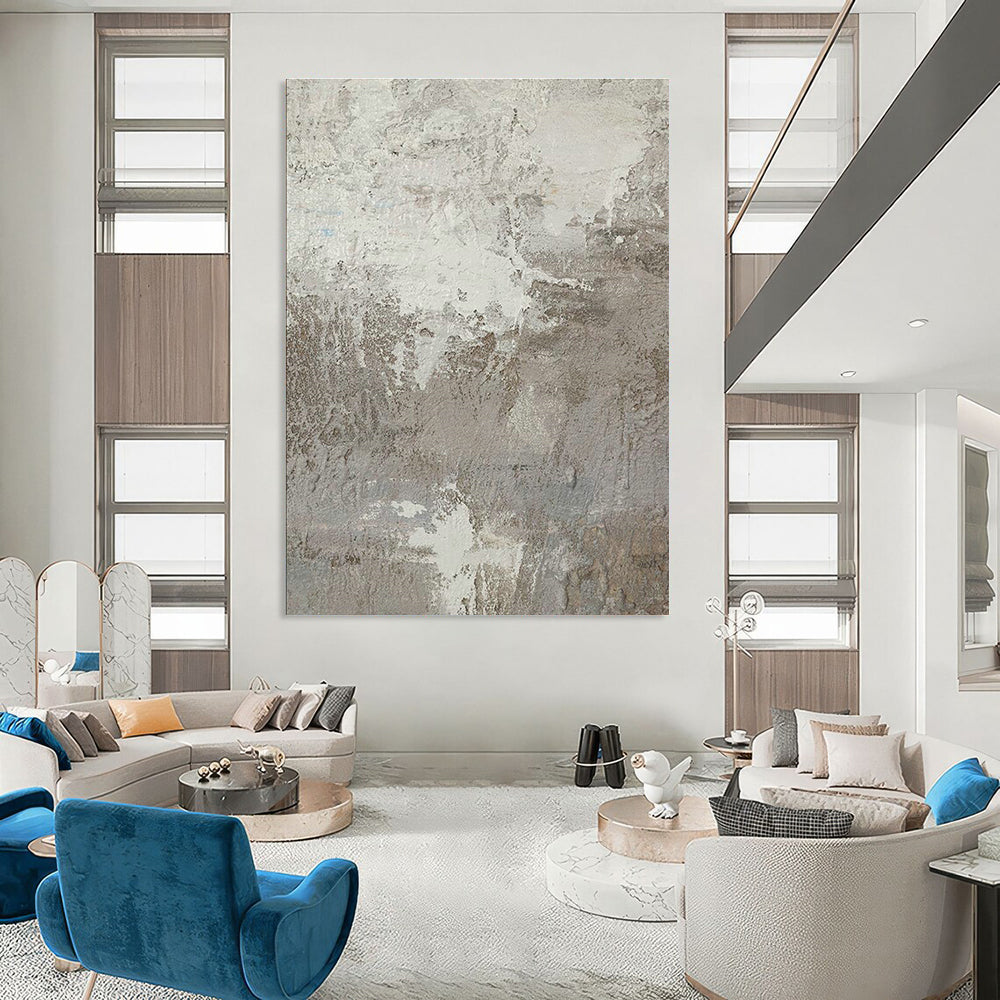 Gray Textured Abstract Art for Industrial Loft & Modern Art Gallery DLZ2200