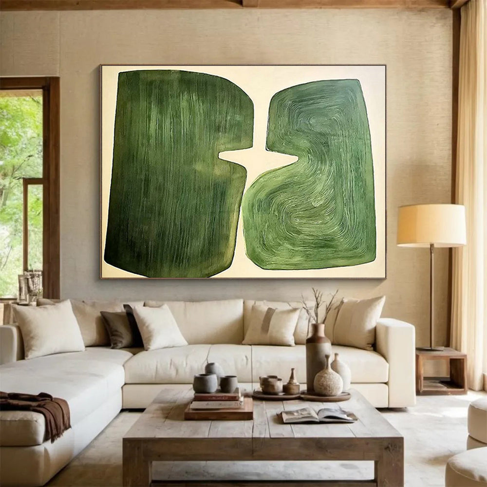 Green Geometric Abstract for Modern Office Reception DLZ3004
