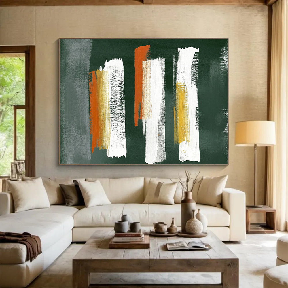 Bold Brushstrokes on Dark Art for Industrial - Style Bar & Modern Art Studio SC494