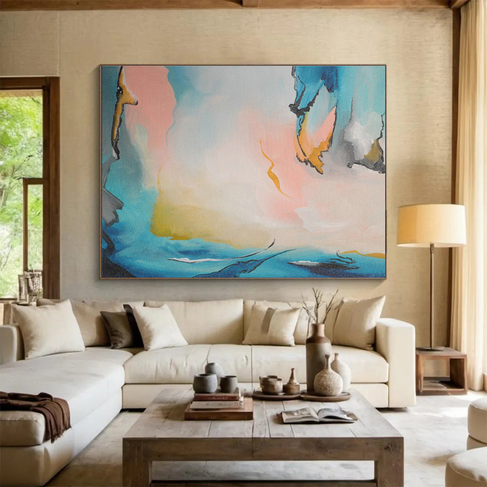 Light - Color Ink - Style Abstract Art for Serene Bedrooms DLZ2405