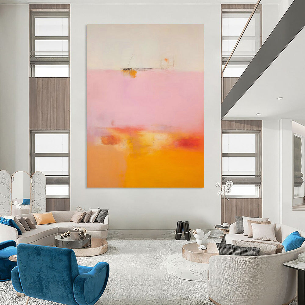 Pink - Orange Abstract Art for Romantic Restaurant & Feminine Boutique DLZ2084