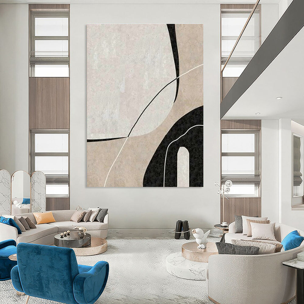 Chic Black - White Curved Art for Boutique & Home Office DLZ2007