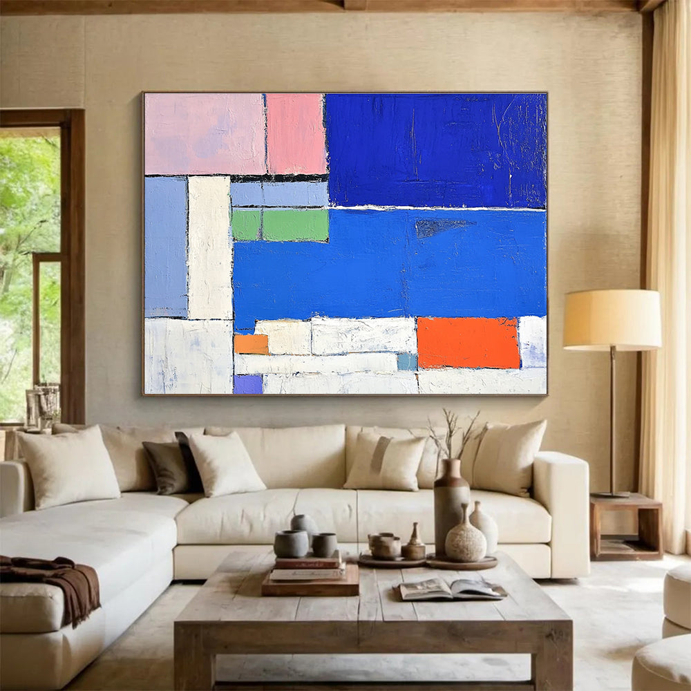 Vibrant Cubist - Style Art for Bohemian Living Room & Art - Centric Café SC169