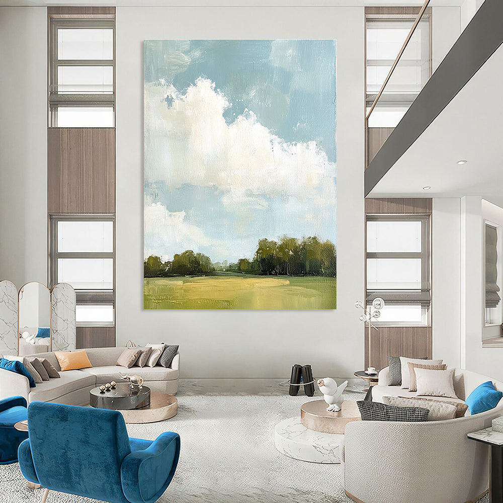 More Big Clouds Over Field for Art - Loving Library & Farmhouse Kitchen STSC874