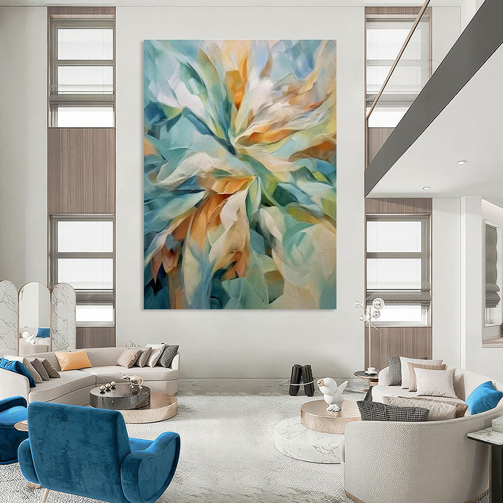 Floral Abstract Art for Romantic Home Bedroom Accent Walls DLZ0279