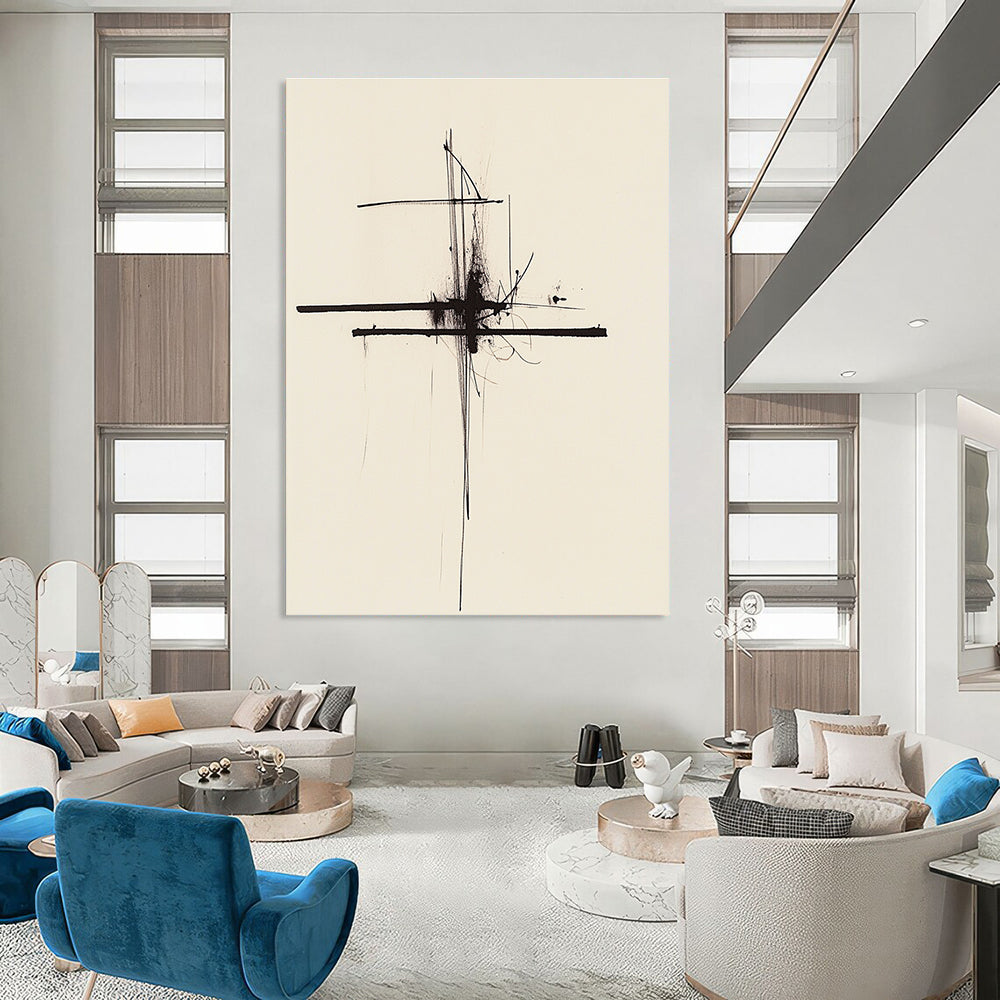 Delicate Black Cross for Minimalist Home Office & Art - Loving Library STSC1245