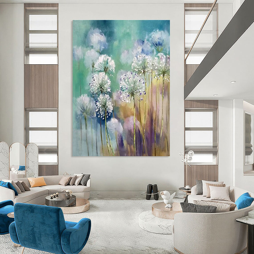 Dandelion Floral Oil Painting for Garden - Themed Tea Room & Feminine Home Bedroom DLZ1596