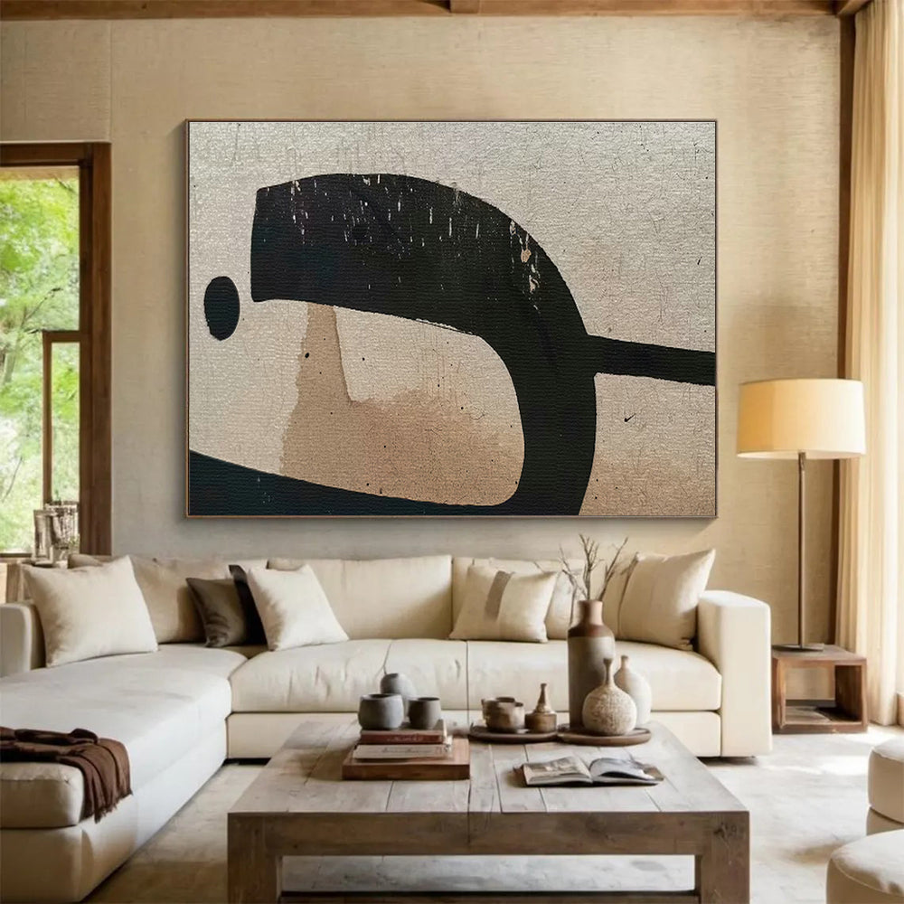 Black - Brown Abstract Art for Minimalist Home Offices DLZ2523