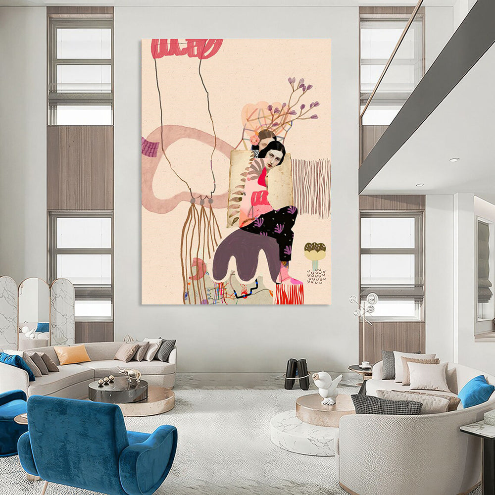 Figure Collage Art for Eclectic Home Living Room Galleries DLZ0153