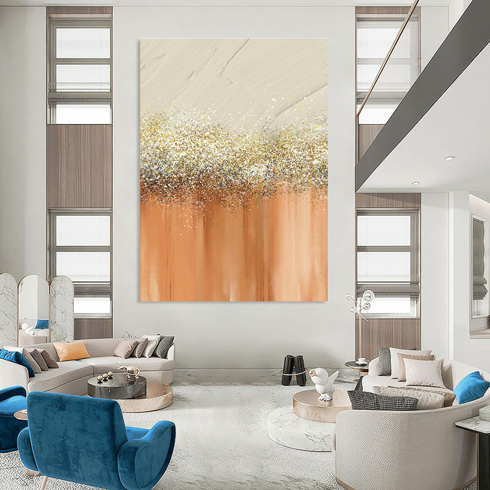 Gold - Glitter Gradient Abstract Art for Wedding Venue & Glamorous Boutique DLZ0665