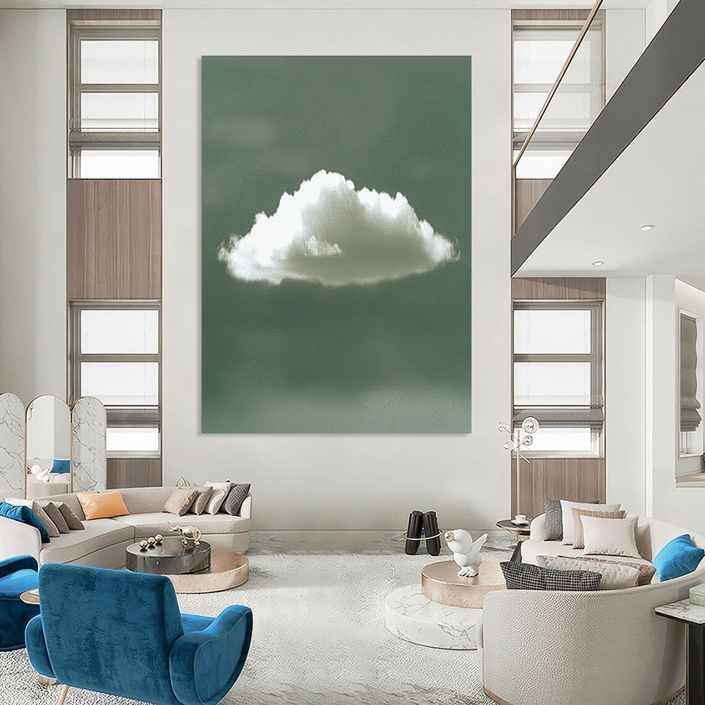 Single White Cloud for Zen Meditation Room & Minimalist Nursery STSC1196