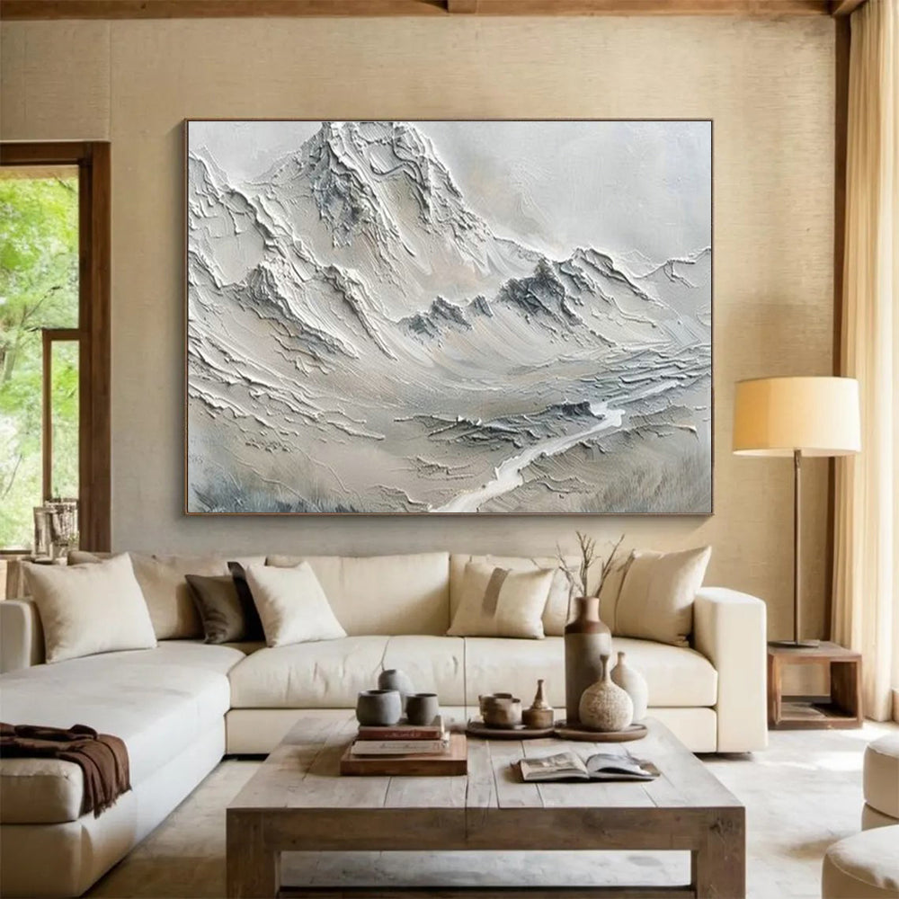 3D Grey Mountain Relief Art for Industrial - Chic Study DLZ2841