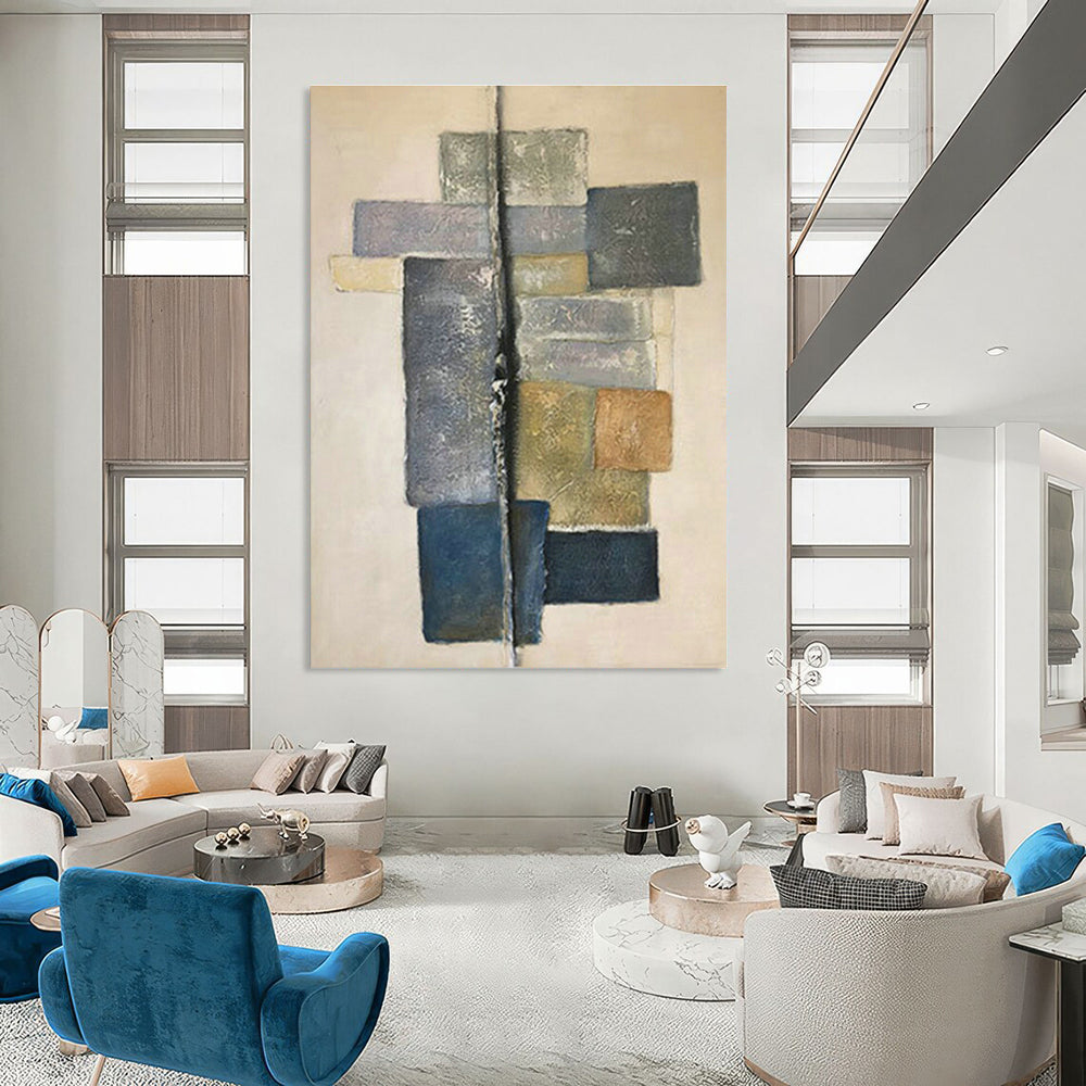 Geometric Color - Block Art for Modern Office Lobby & Design Studio DLZ1048