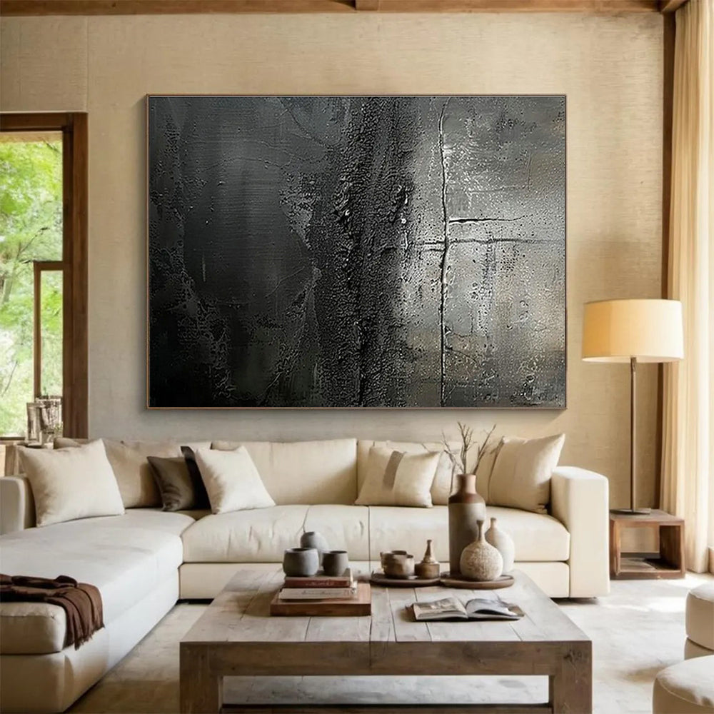 Dark Gray Textured Abstract Art for Industrial - Style Bars DLZ2534