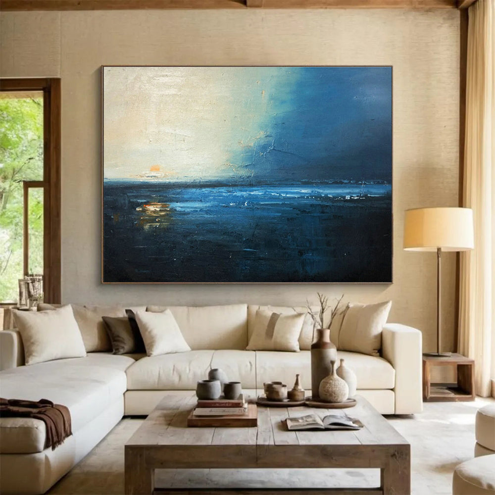 Blue - Toned Sea View Abstract for Luxury Hotel Suite DLZ3031