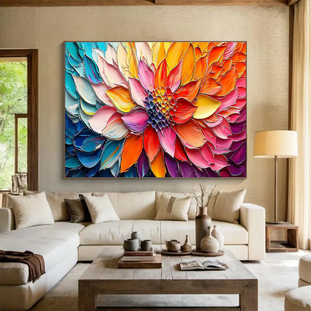 Colorful Flower Relief Art for Garden - Themed Tea House Walls DLZ3250