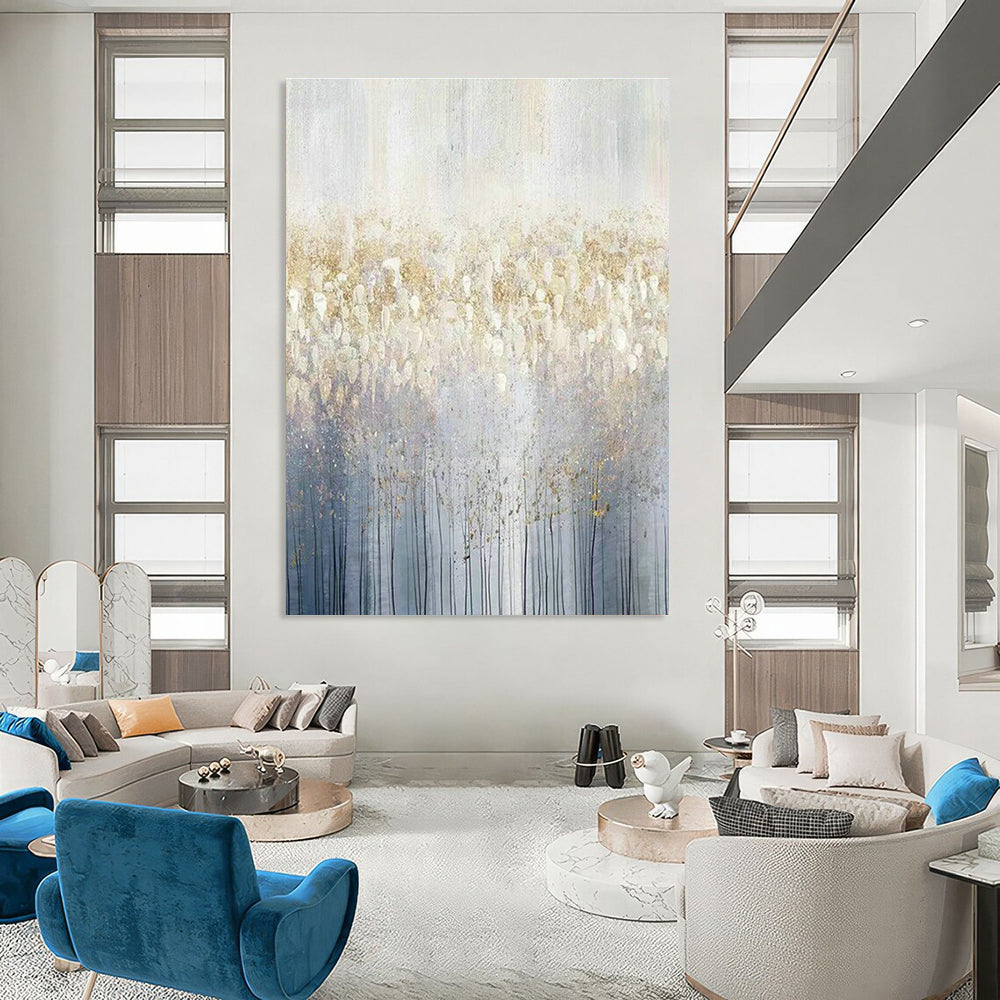 Golden - White Forest Abstract for Nordic - Style Living Room & Luxury Spa Retreat DLZ0930