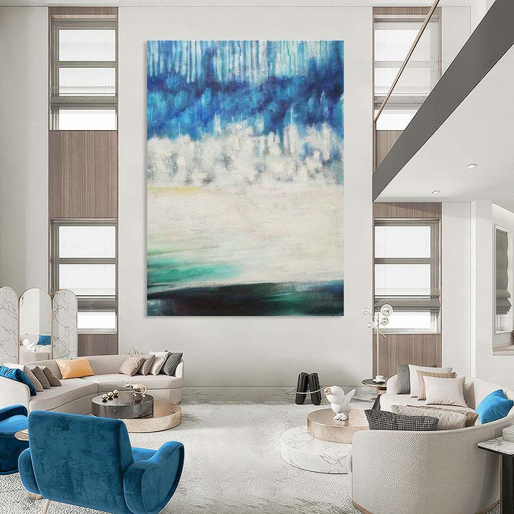 Blue - White Gradient Abstract for Beach House & Corporate Waiting Room DLZ0575
