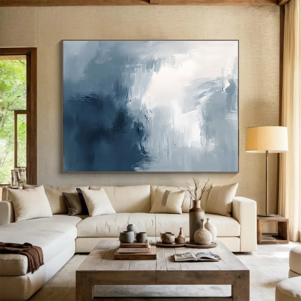 Gray - Toned Abstract Mist Art for Urban Spa & Minimalist Living Room SC048