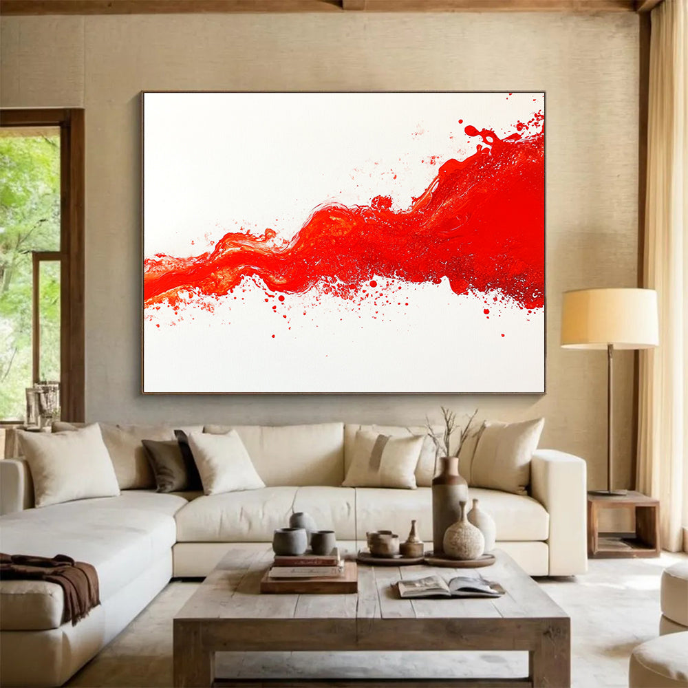 Red Splash Abstract Art for Trendy Nightclub & Bold Art Gallery SC039