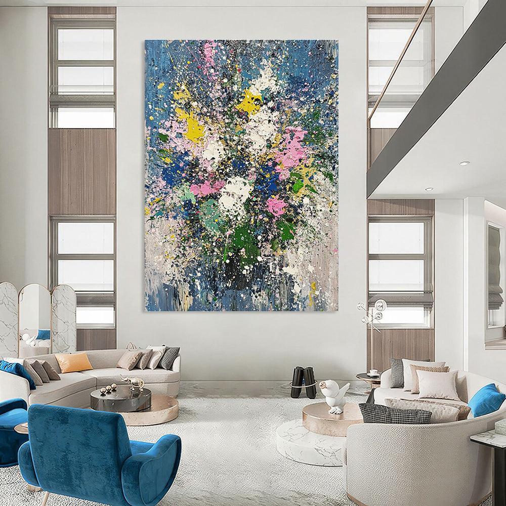 Splatter Flower Bouquet for Bohemian Café & Vibrant Home Dining Room STSC181