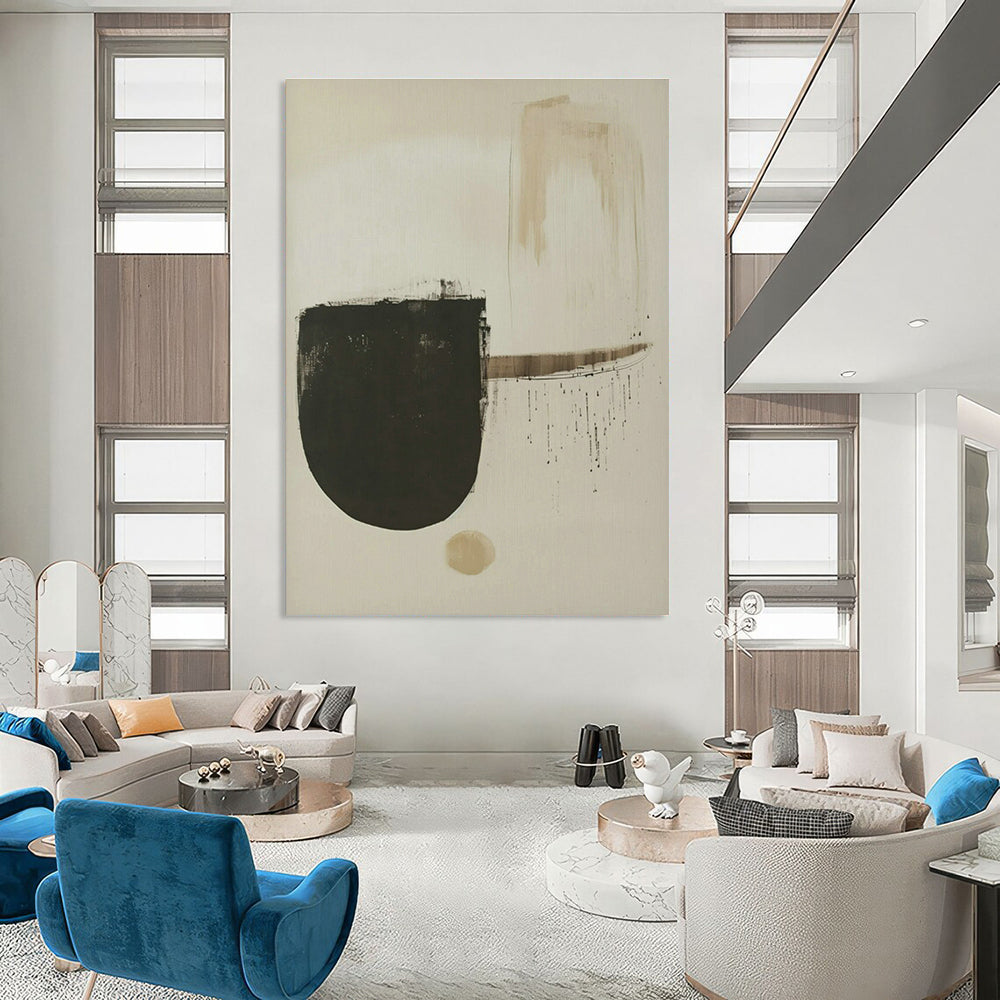 Black - Brown Minimalist Abstract Art for Industrial - Chic Loft & Art - Focused Library DLZ1832
