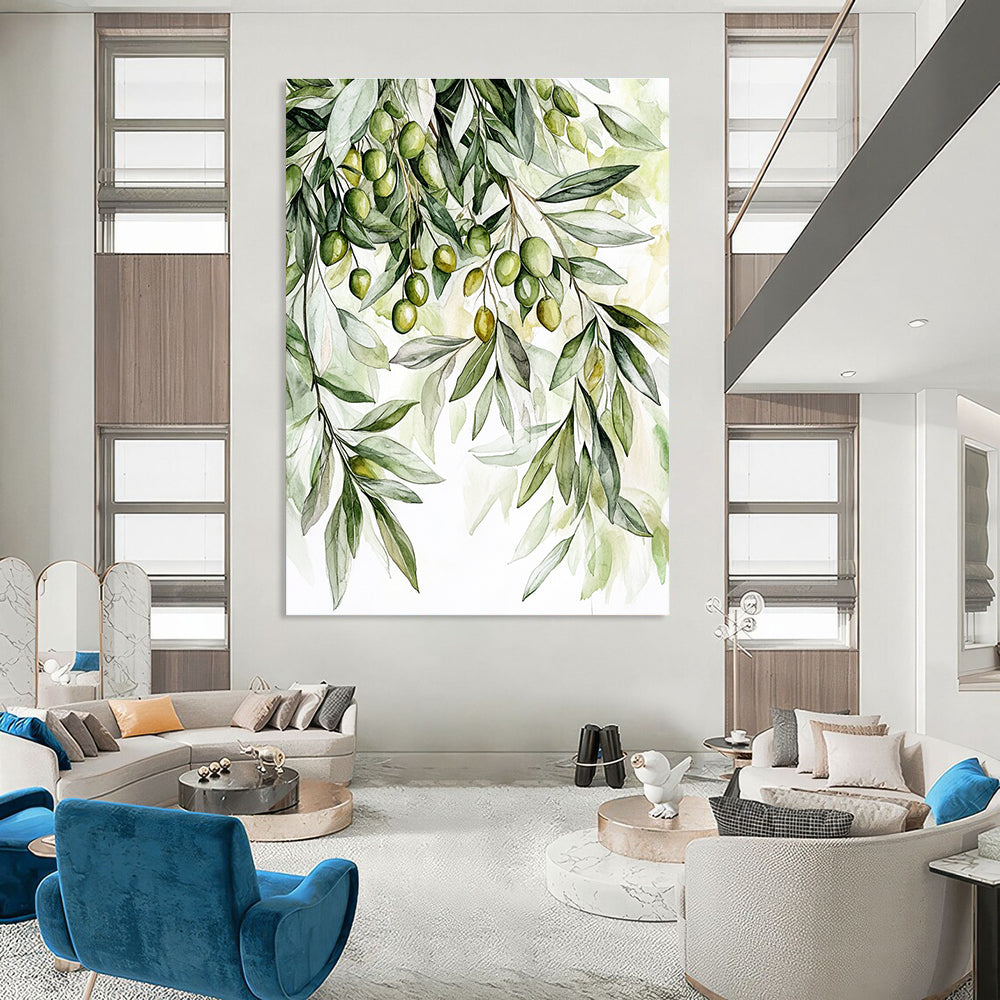 Olive Branches Fresh Botanical Art for Mediterranean - Style Kitchen & Nature - Lover’s Home Office STSC1460