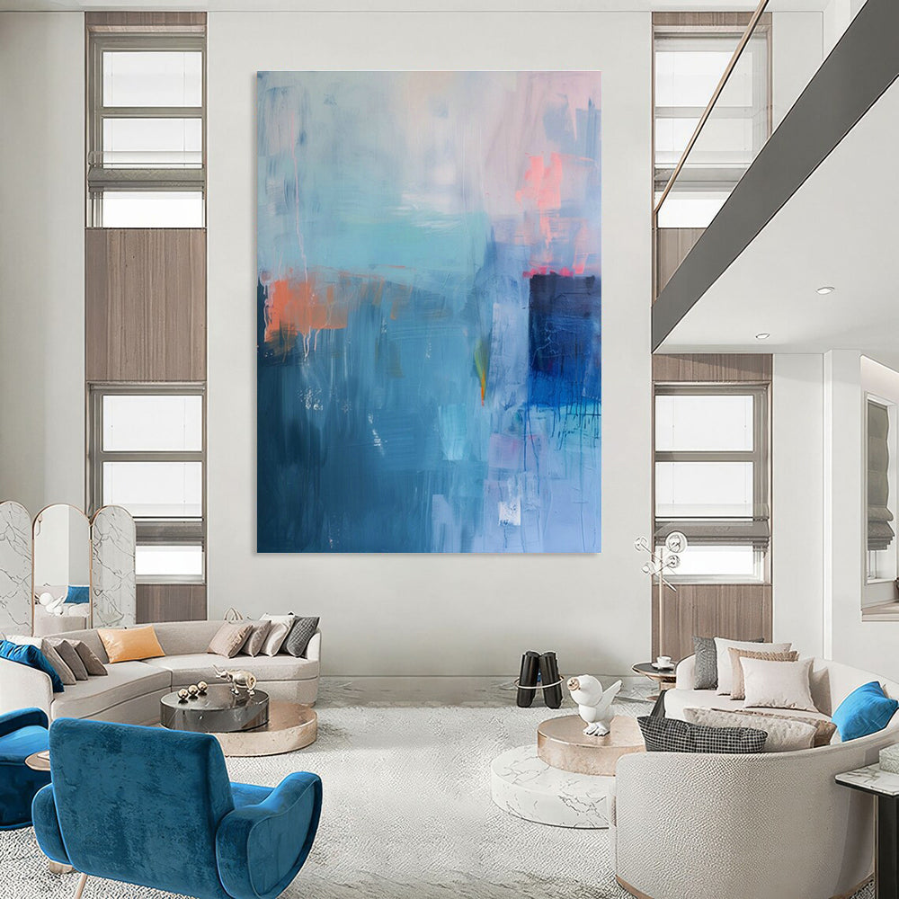 Blue - Pink Abstract Art for Coastal Home & Art - Themed Lounge DLZ2087