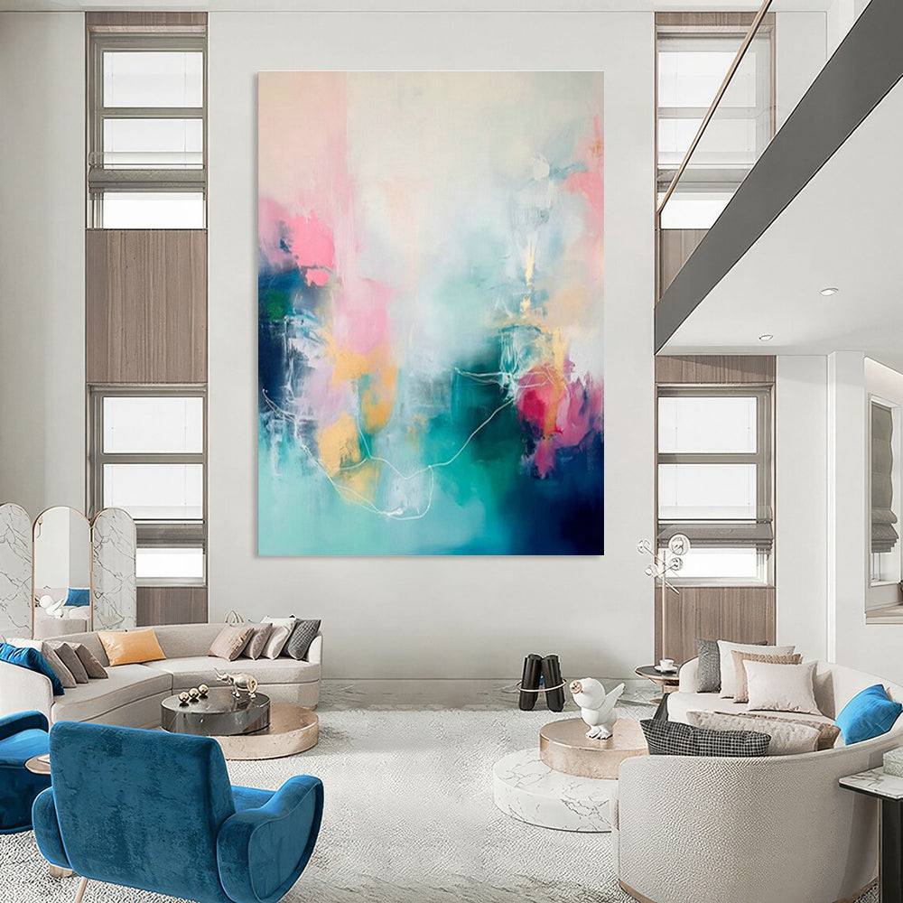 Soft Pastel Abstract Art for Modern Spa & Feminine Home Bedroom DLZ2082