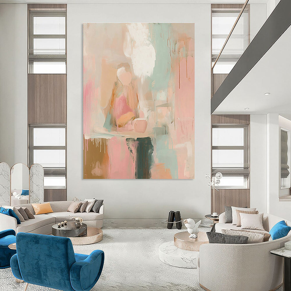 Soft Pastel Still Life Abstract for Feminine - Inspired Bedroom & Cozy Tea Room STSC805