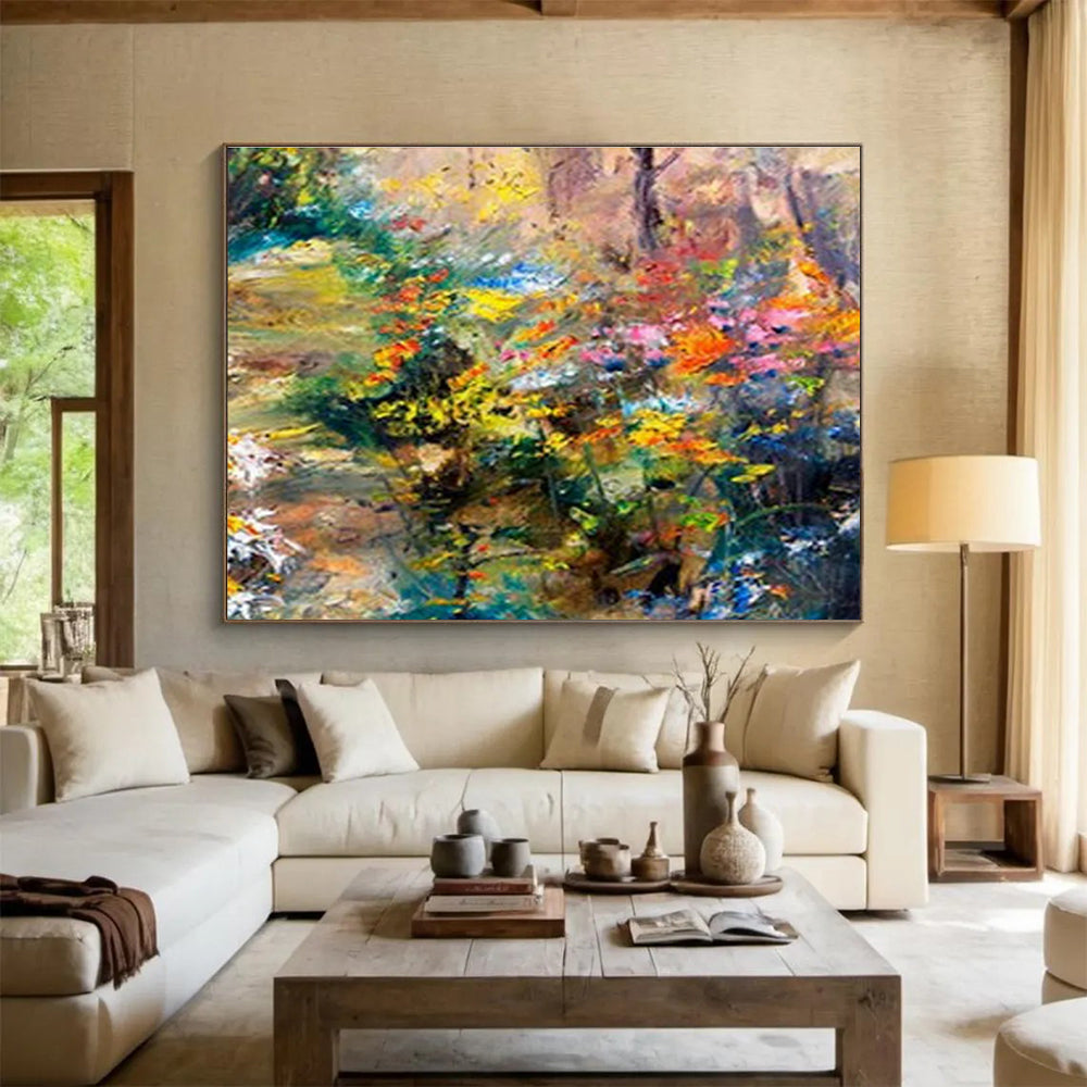 Colorful Garden Oil Painting for Cheerful Dining Room DLZ2748