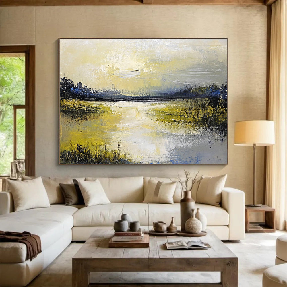 Yellow Marshland Art for Countryside Inn & Cheerful Breakfast Nook SC078
