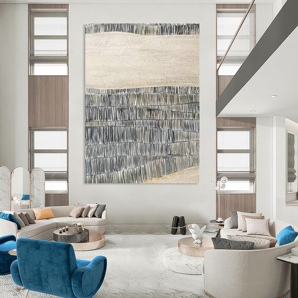 Line - Textured Abstract Art for Minimalist Art Museum & Scandinavian - Style Home Library DLZ1606
