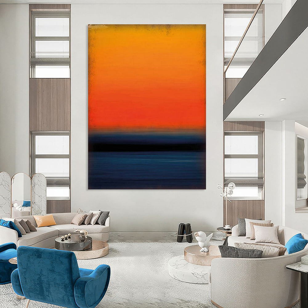Vibrant Gradient Sunset Art for Rooftop Bar & Coastal Restaurant DLZ2303
