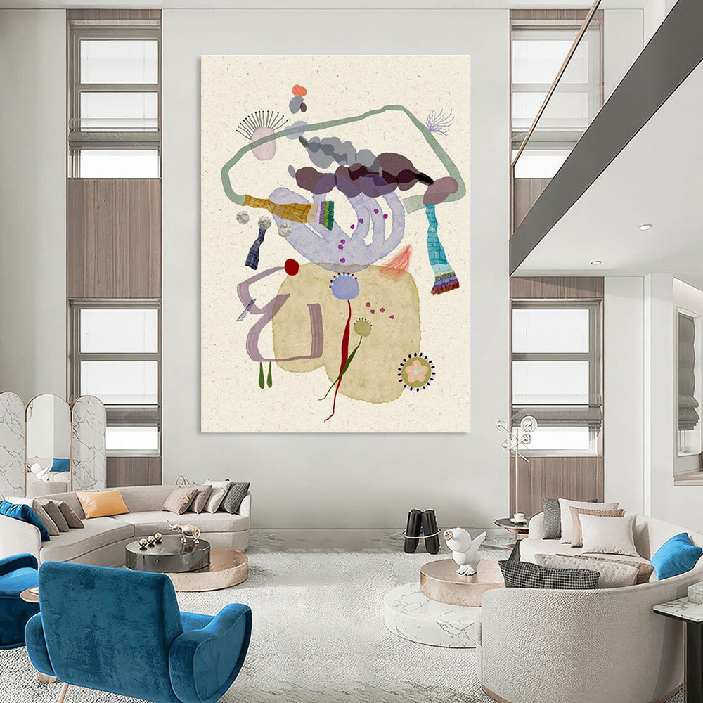 Collage - Style Abstract Art for Bohemian Home Studio Corners DLZ0092
