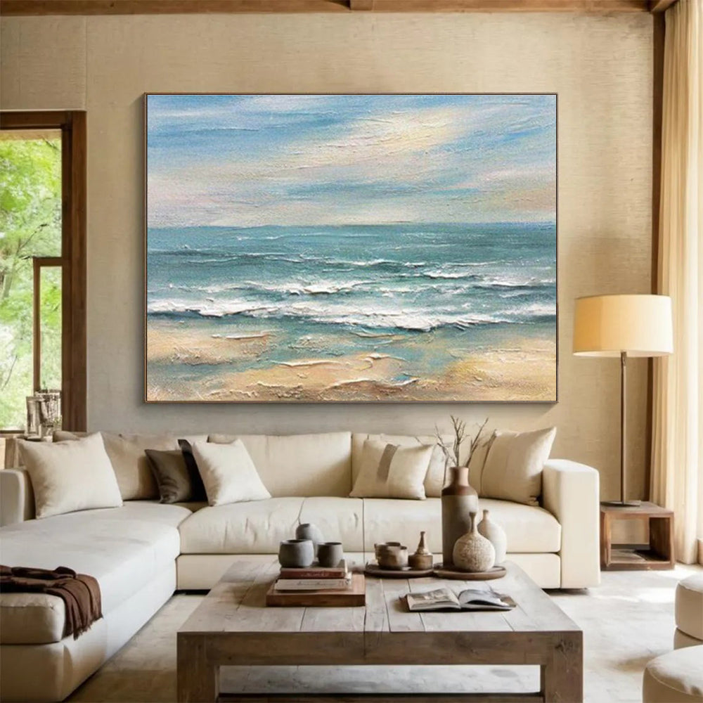 Seaside Oil Painting Art for Coastal Home Living Room DLZ2914