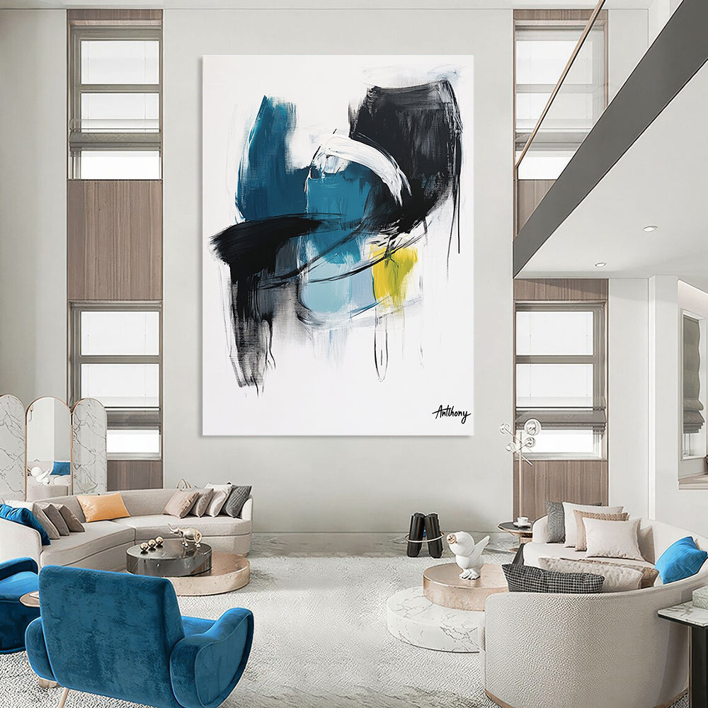 Colorful Abstract Brushstrokes Art for Creative Home Studio & Artistic Café STSC1068