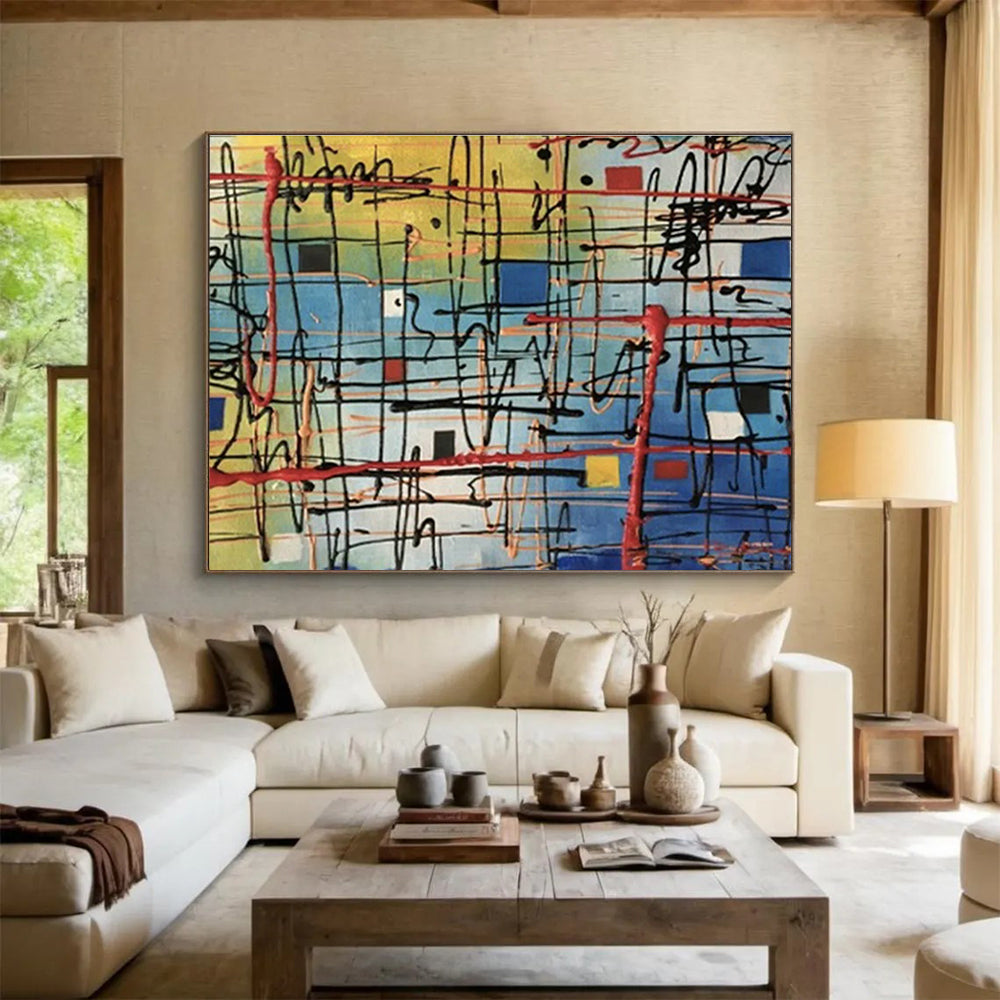 Line and Square Abstract Art for Contemporary Art Gallery Installation Spaces DLZ3226