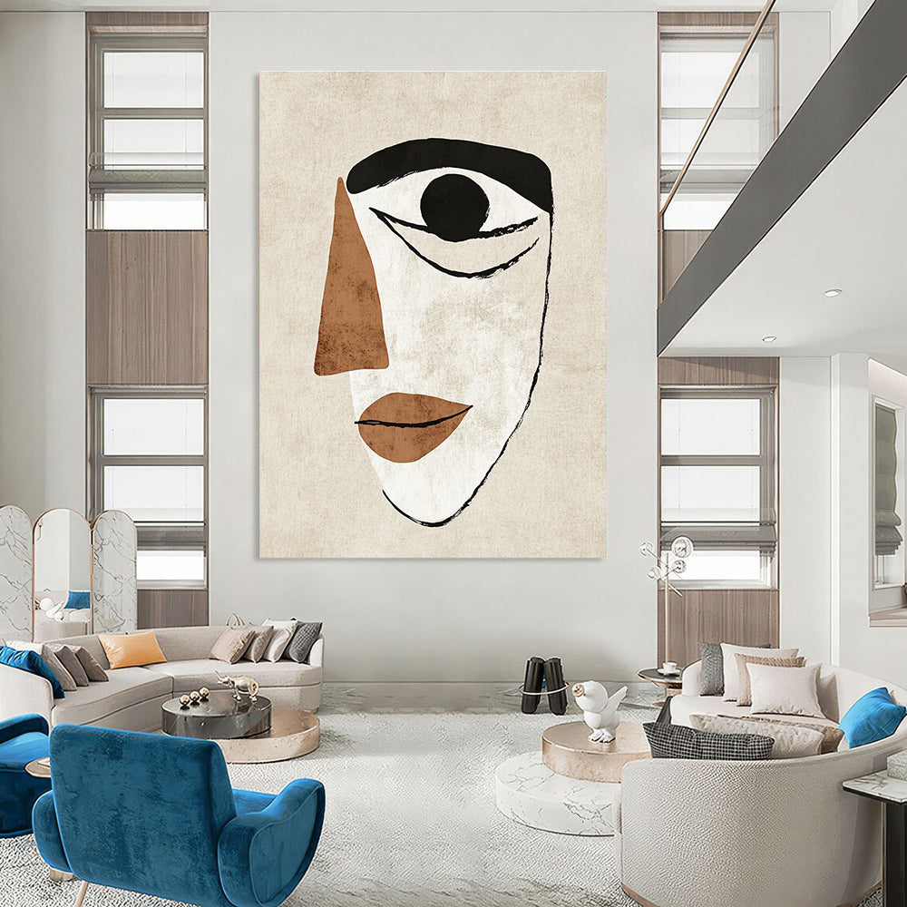 Minimalist Face Silhouette for Modern Bohemian Bedroom & Artistic Home Office STSC990