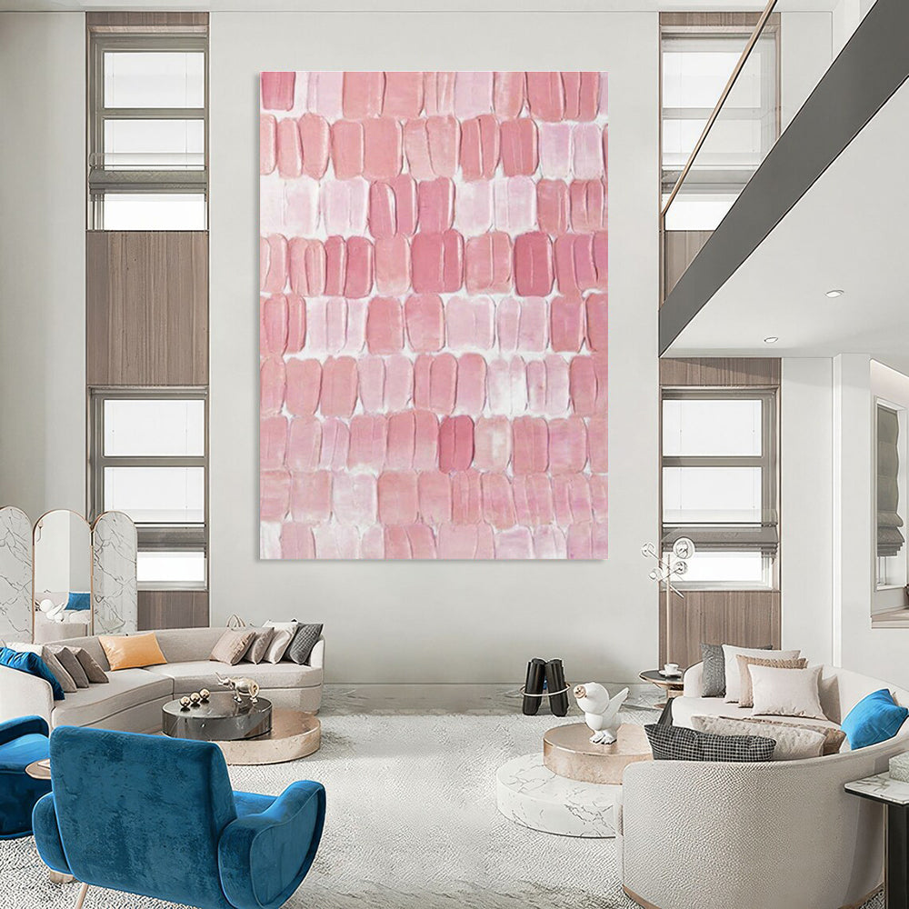 Pink Textured Art for Girly Home Bedroom Vanity Areas DLZ0274