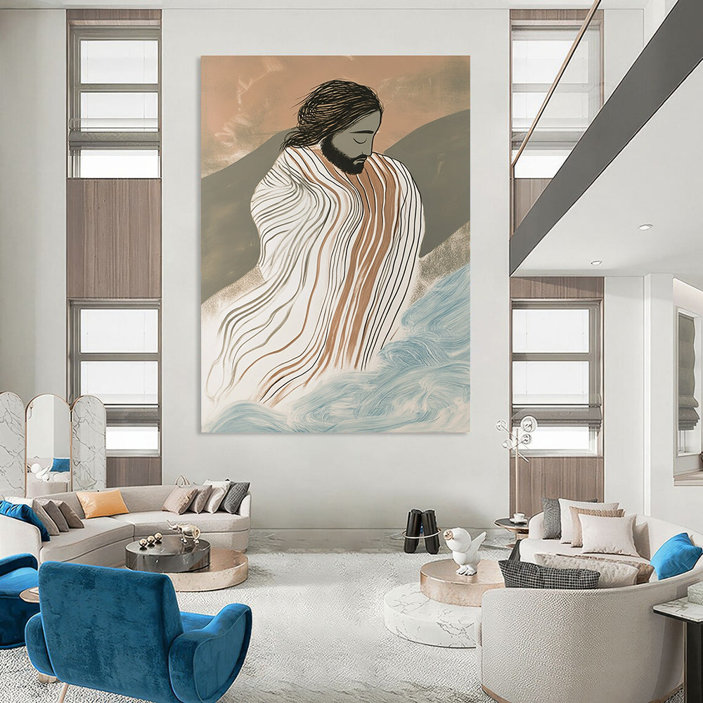 Figure in Striped Cloak for Spiritual Retreat & Art - Themed Library STSC1131
