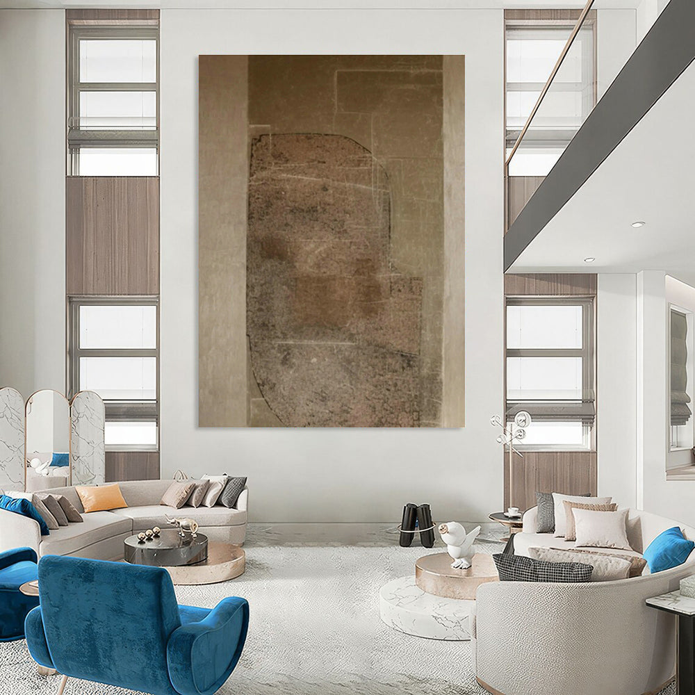 Textured Brown Abstract Art for Industrial Loft Study & Earth - Tone Art Gallery DLZ0832
