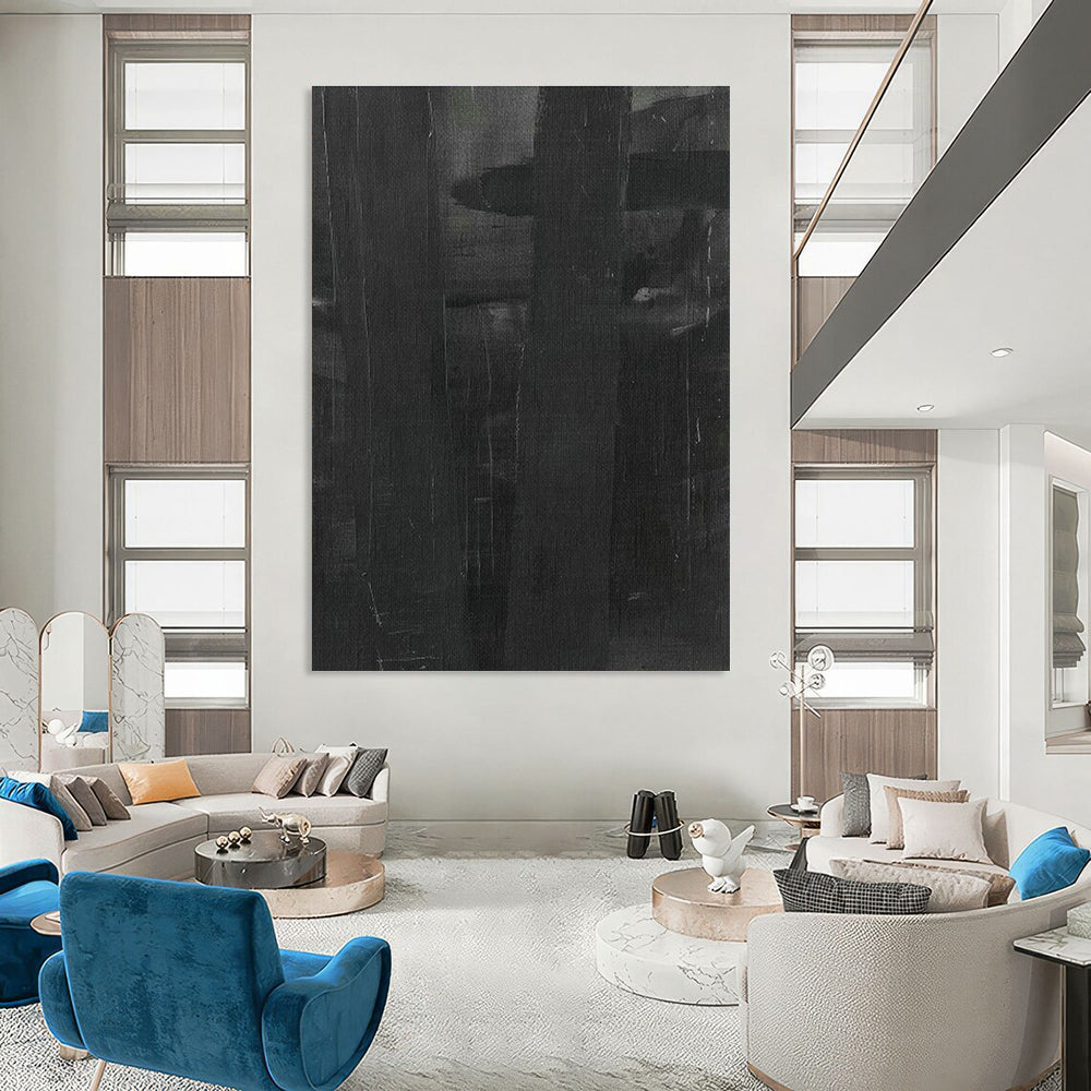Dark Grey Abstract Texture Art for Office & Hallway DLZ0411