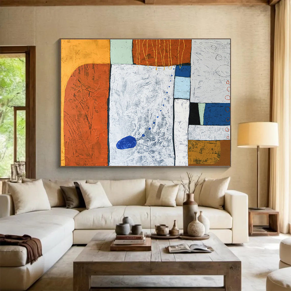 Orange - White Textured Abstract for Industrial Loft DLZ2940