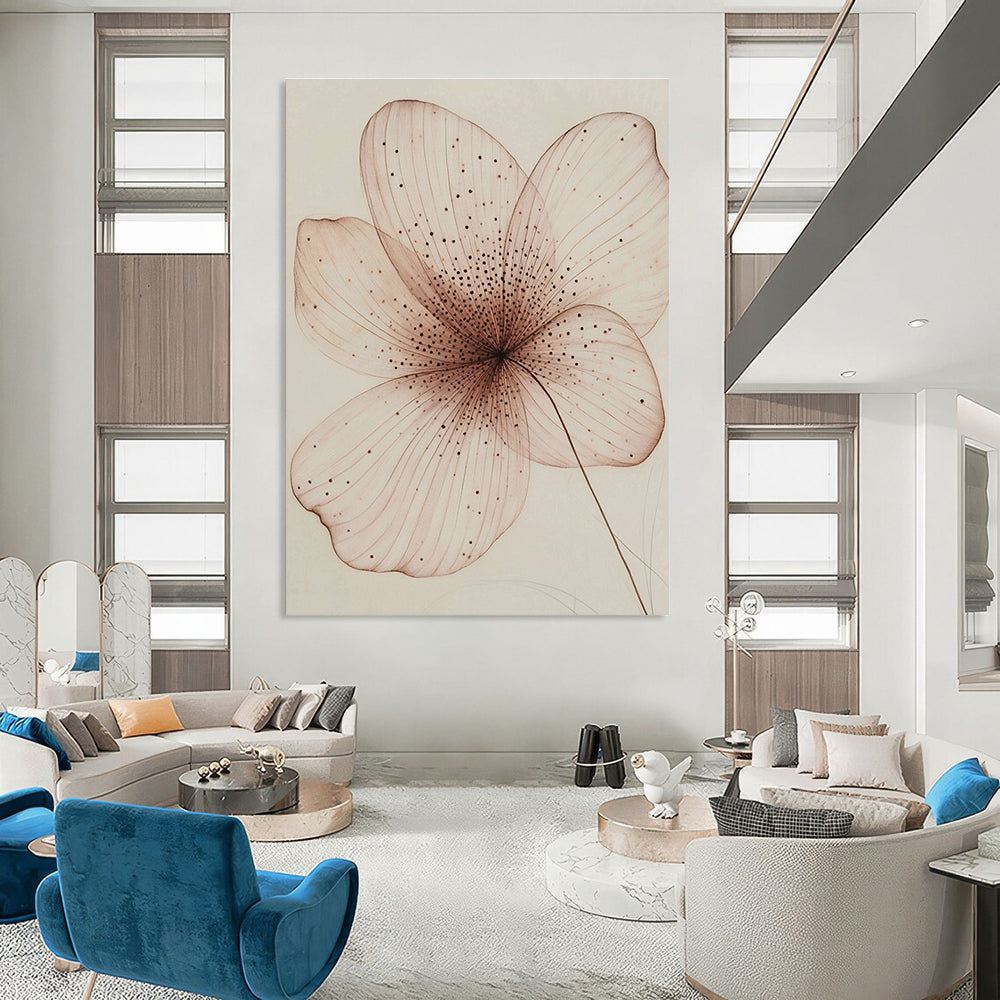 Delicate Flower Drawing for Elegant Bathroom & Botanical Study STSC1197