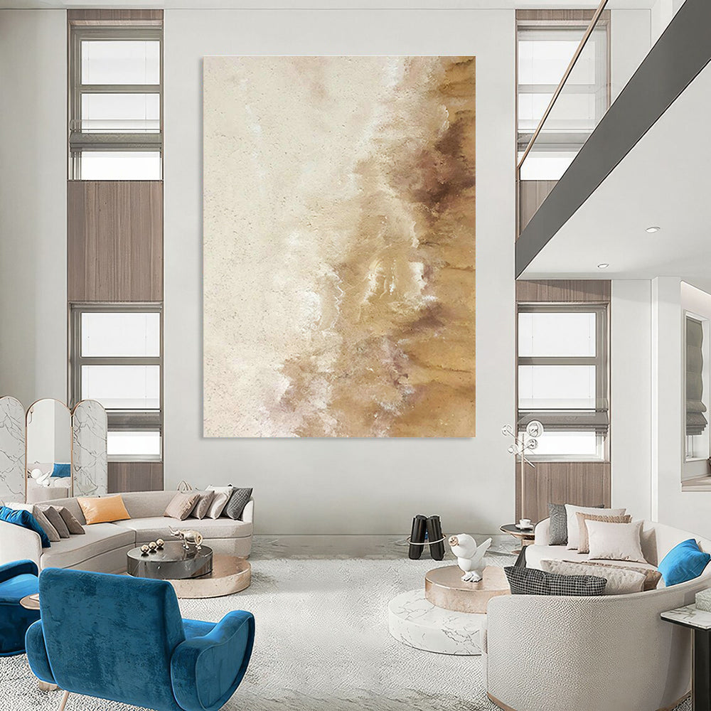 Beige - Brown Repeated Abstract Art for Bedroom & Neutral - Toned Café DLZ1237